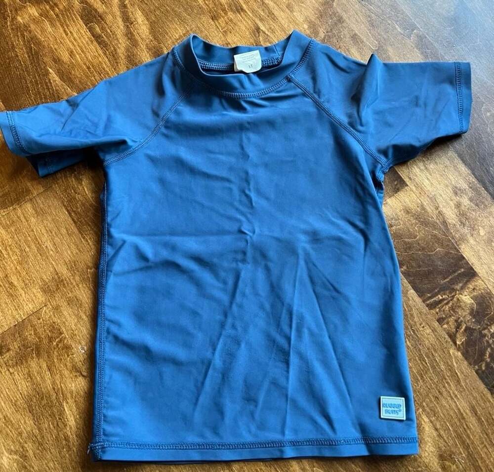 RuggedButts 3T Blue Short Sleeve Rashguard Swim Shirt